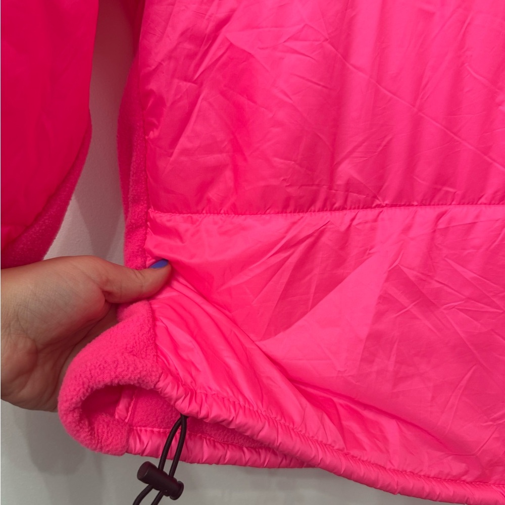 Happy Camper by Torrid Neon Pink Puffer Fleece Pullover Jacket - Picture 7 of 10